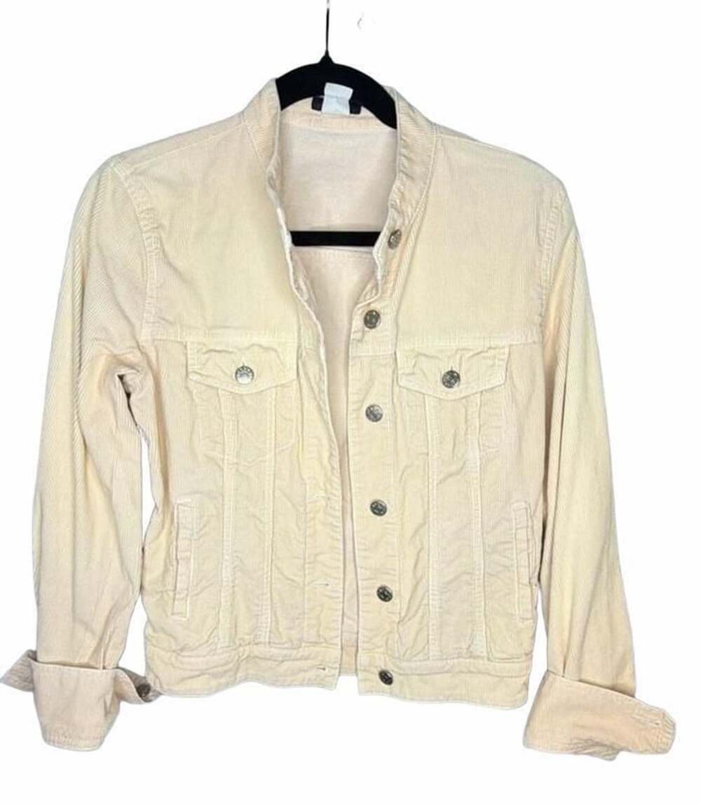 J.Crew Corduroy Jacket Size S Peach Button Front